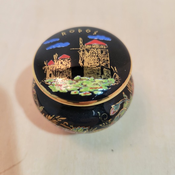 Other - Rhodes Windmill Trinket Box Ceramic‎ Keepsake Jewelry Holder